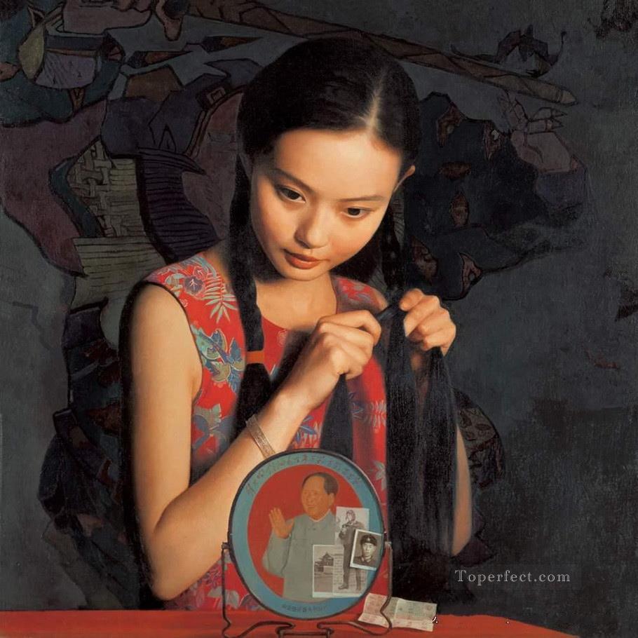 早朝のWYD中国人女の子油絵